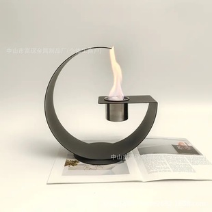 Cross-border New Creative Round Table Alcohol Fireplace Indoor Outdoor Heating Furnace Real Fire Furnace Home Decoration Ornaments