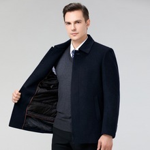 2025冬季毛呢大衣男中年商务休闲双面羊绒风衣短款爸爸装羊毛外套