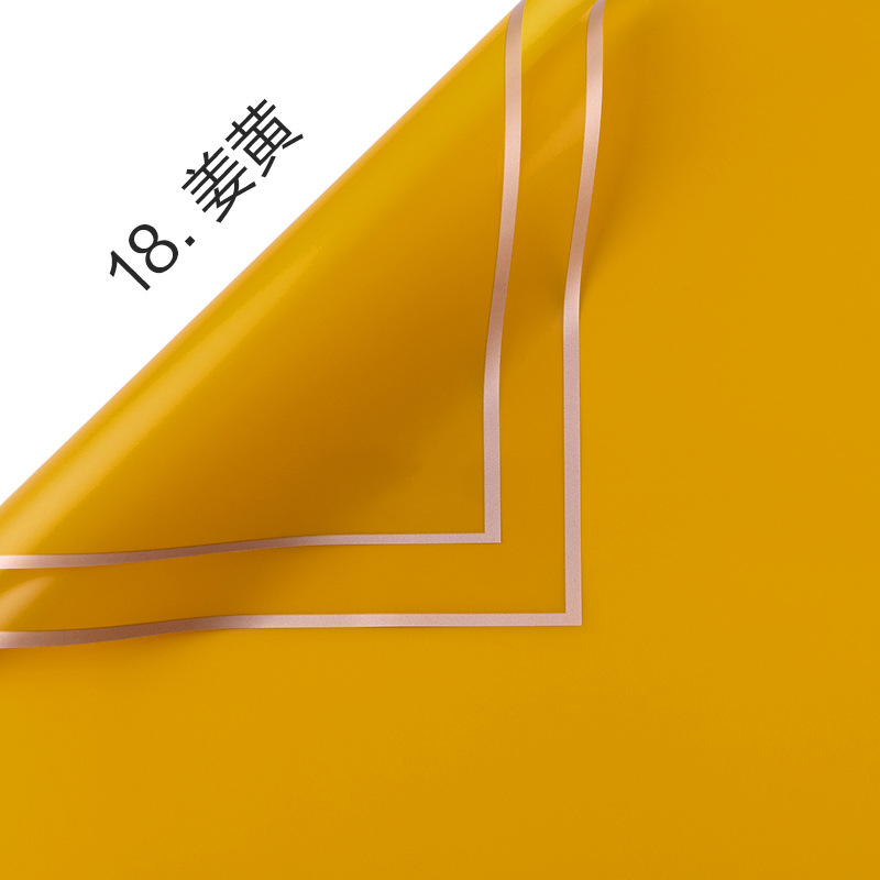 Ramo fresco de papel de embalaje material translúcido impermeable flor tienda ramo de papel de embalaje engrosada borde dorado jalea película papel mate