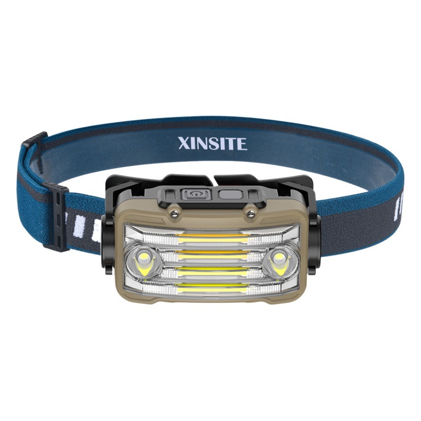 Transfronterizo nuevo faro de inducción de luz fuerte Faro de pesca al aire libre COB reflector faro luz fuerte lámpara de minero montada en la cabeza