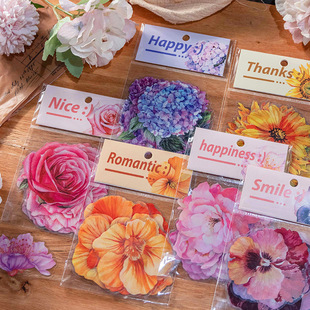 Dream dance flowers sometimes Series PET stickers Crystal ink printing INS plant flower hand account material 20
