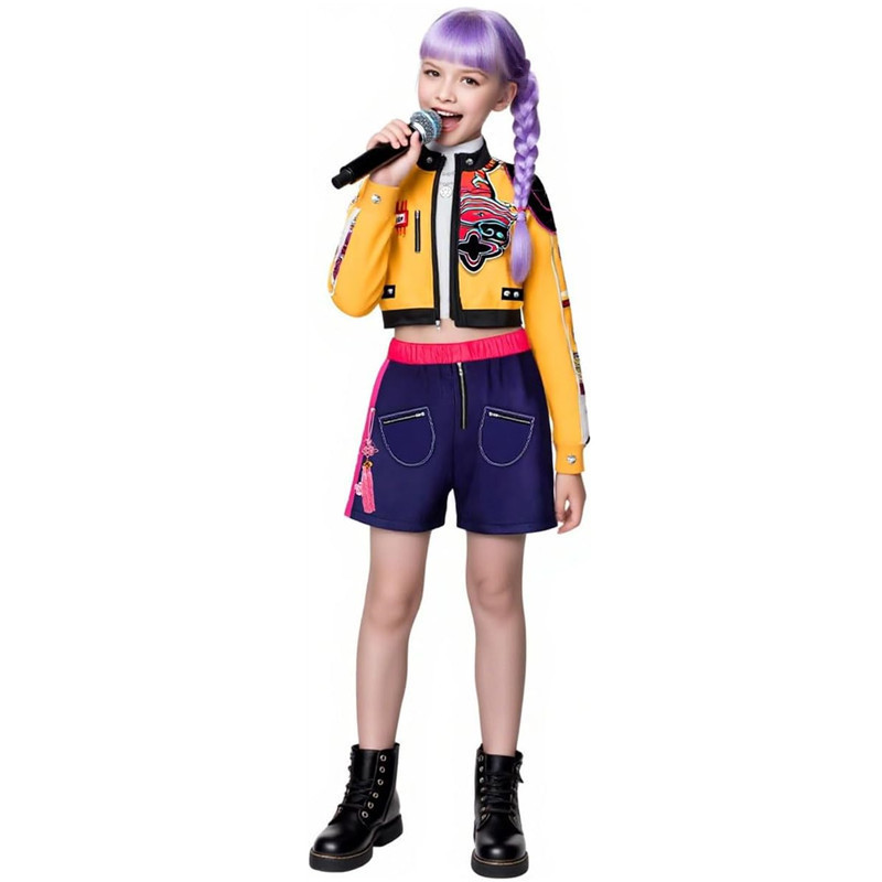 跨境新款女孩恶魔猎人欧美流行歌手万圣节服装装扮舞台套装服装|undefined