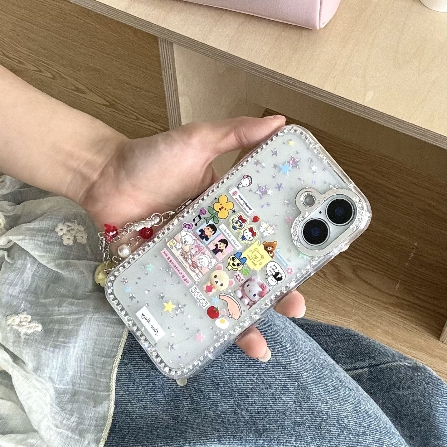 Interesante colección de dibujos animados lindo para iphone16ProMax Flash Diamond 14 Apple 15 funda para teléfono móvil 13 femenino 15PM