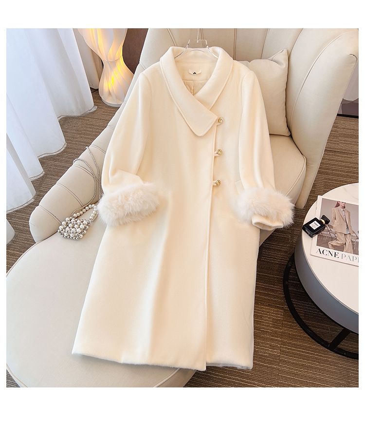 300斤大码女装胖mm冬季夹棉法式气质高级感毛呢外套大衣2024新款 pic 7