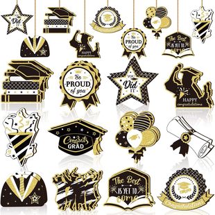 Graduation Season Decorations Wooden Graduates Congratulations Decorative Hanging Tree Ornaments Pendant Suitable for University Graduation Party