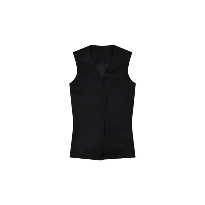 Minimalistic summer black fitted brace sleevless, vest, tank top, high-quality style, Korean style, V-neckline