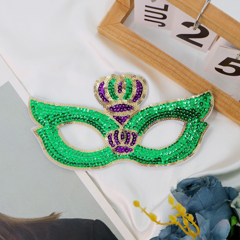 Máscaras de fiesta de carnaval nuevo tricolor sequinilla mitad cara carnaval temático eyewear exclusivo transfronterizo