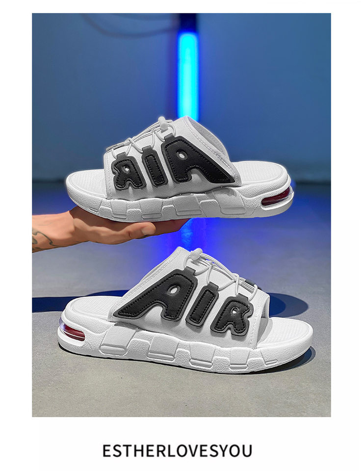 Dép lê đế dày chống trơn kiểu thể thao ngoài trời, form unisex size lớn — màu xám, màu đỏ, quần kaki, trắng chi tiết 16