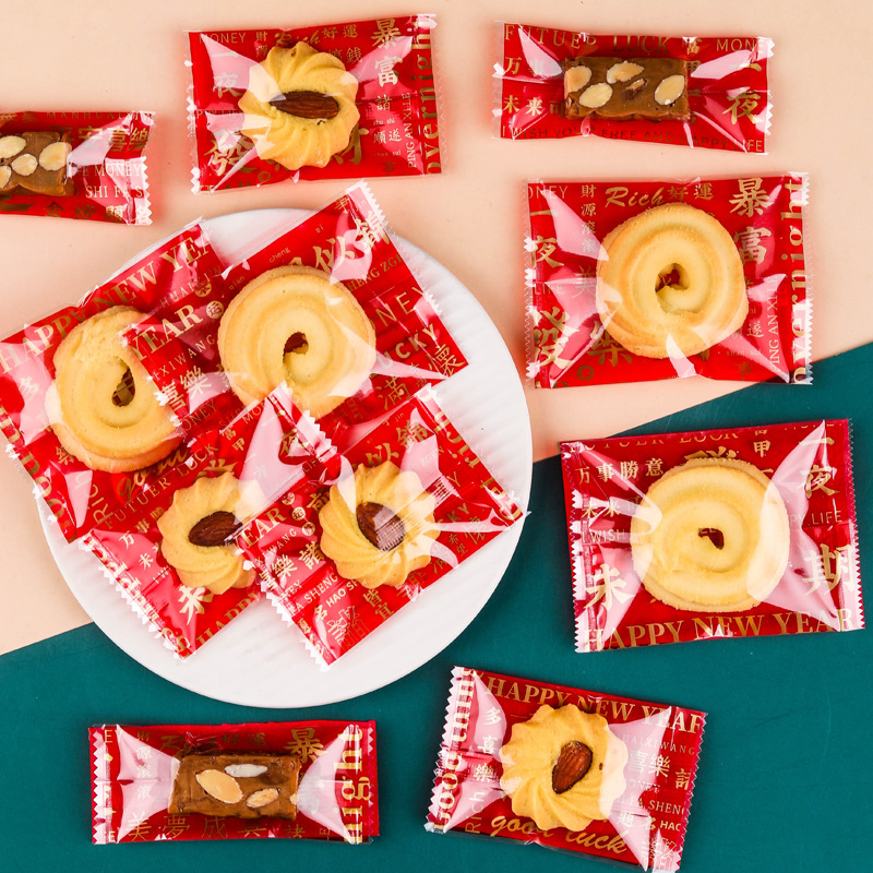 新款国风汉字雪花酥机封袋春节喜庆糖果袋曲奇饼干包装袋零食包装