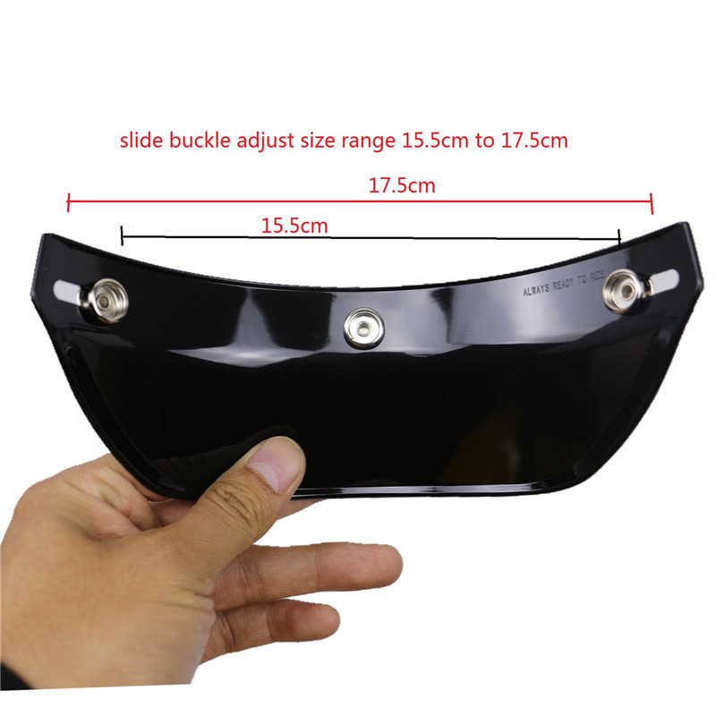 Retro Helmet Brim Visor 3/4 Helmet Brim Motorcycle Half Helmet with Three Buckles Universal Short Brim Sunshade