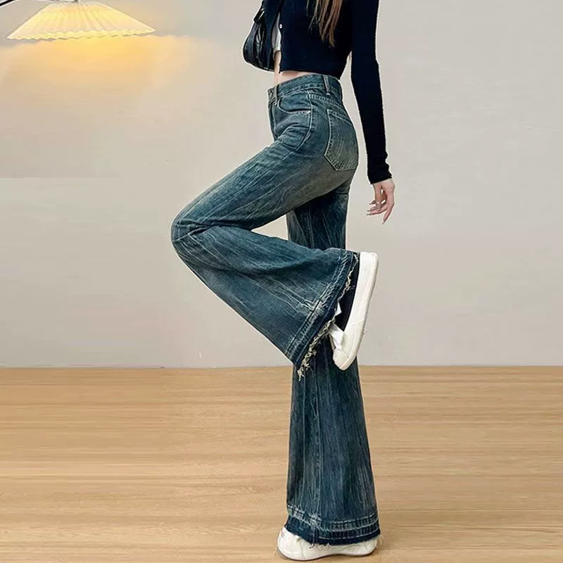 Мегафон, осенние джинсы, летние эластичные брюки, высокая талия, slim fit