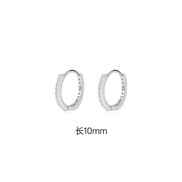 S925 Sterling Silver Earrings, Exquisite and Luxurious Women's Earrings, Minimalist Style with Zircon Decoration, Pure Silver Accessories Wholesale Earrings