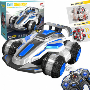 Cross-border New Product 360 Side Drift Stunt Car 2.4G Upright Walking Rolling Light Charging Remote Control Car