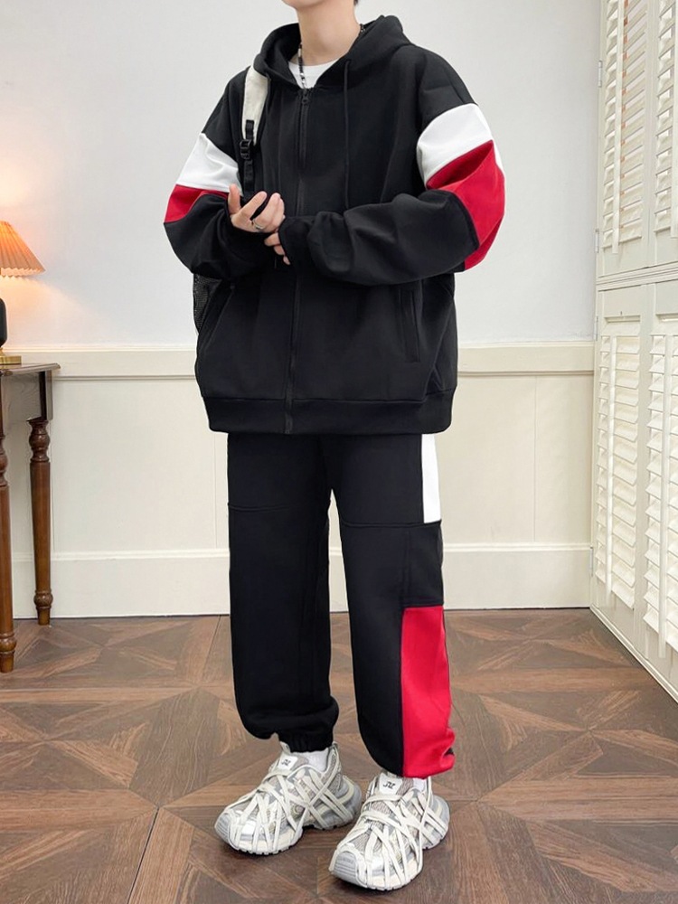 Fábrica directa suéter suelta primavera y otoño traje de hombre adolescente puede personalizar logotipo de imagen