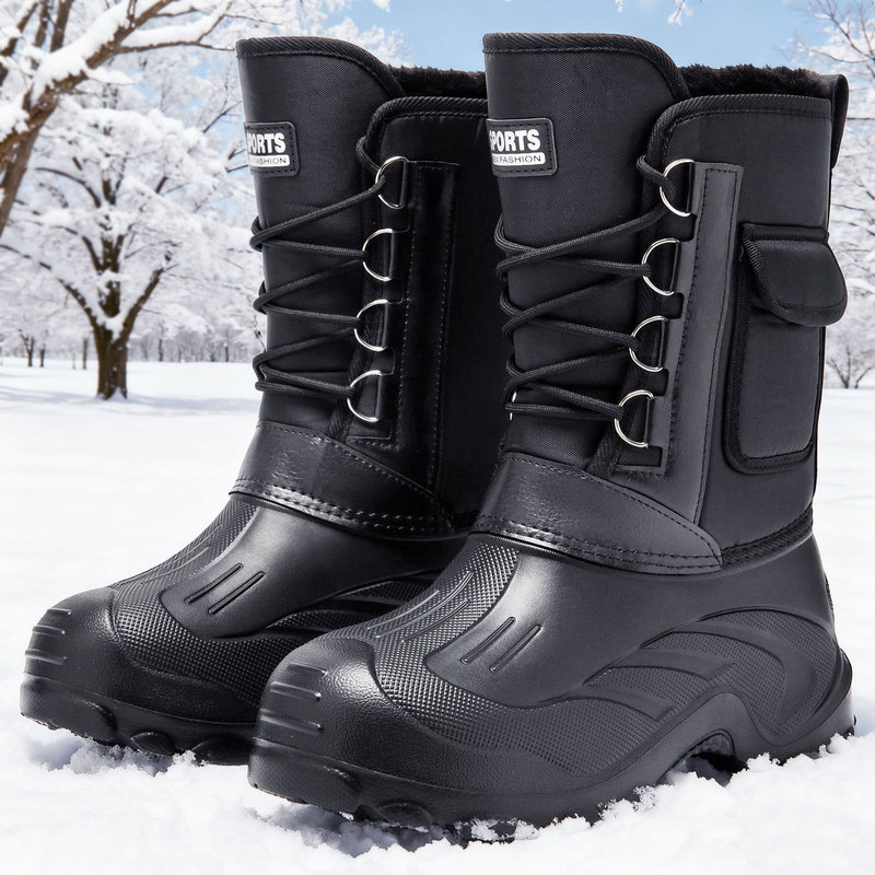Snow Boots Drop Shipping Warm Cotton Shoes Large Size Waterproof Men's Boots Cold-Proof Anti-Slip Cotton Boots Fleece-Lined Thickeneded Boots Snow Boots Drop Shipping Warm Cotton Shoes Large Size Waterproof Men's Boots Cold-Proof Anti-Slip Cotton Boots Fleece-Lined Thickeneded Boots
