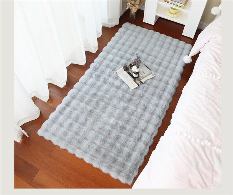 Cream Style Carpet, Bedroom Bedside Blanket, Imitation Rabbit Fur, New Balcony Living Room Coffee Table Mat, Thickened Full-Cover High-End Light Luxury
