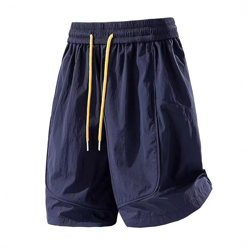 Summer Outdoor Ice Silk Shorts Men's Thin Quick-Dry Trendy Brand Pants Cool Casual Breathable Loose Sports Shorts