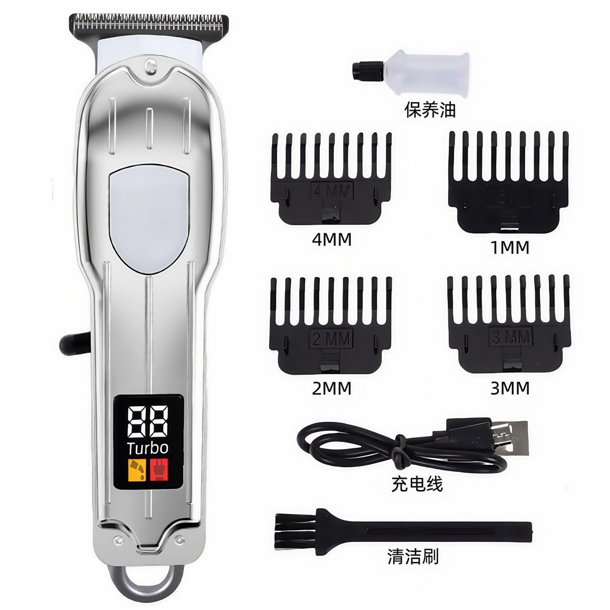 Cortapelos eléctricos especiales para peluquería transfronteriza, pantalla digital LCD, cortapelos eléctricos, cortapelos recargables USB, cortapelos multifunción