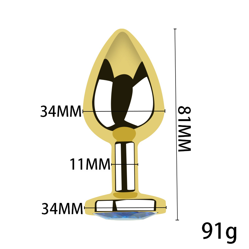 Traje de oro de acero inoxidable corte trasero pequeño anal plug back corte embolia Comercio exterior suministros para adultos productos del sexo