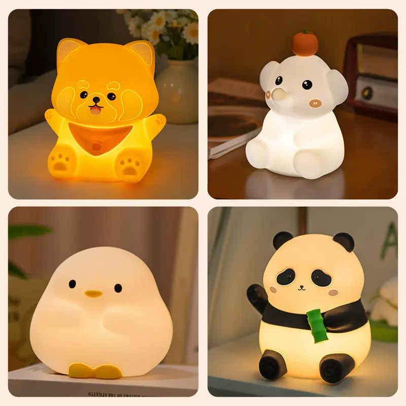 跨境亚马逊硅胶小夜灯创意氛围灯生日礼物圣诞节万圣节礼品拍拍灯