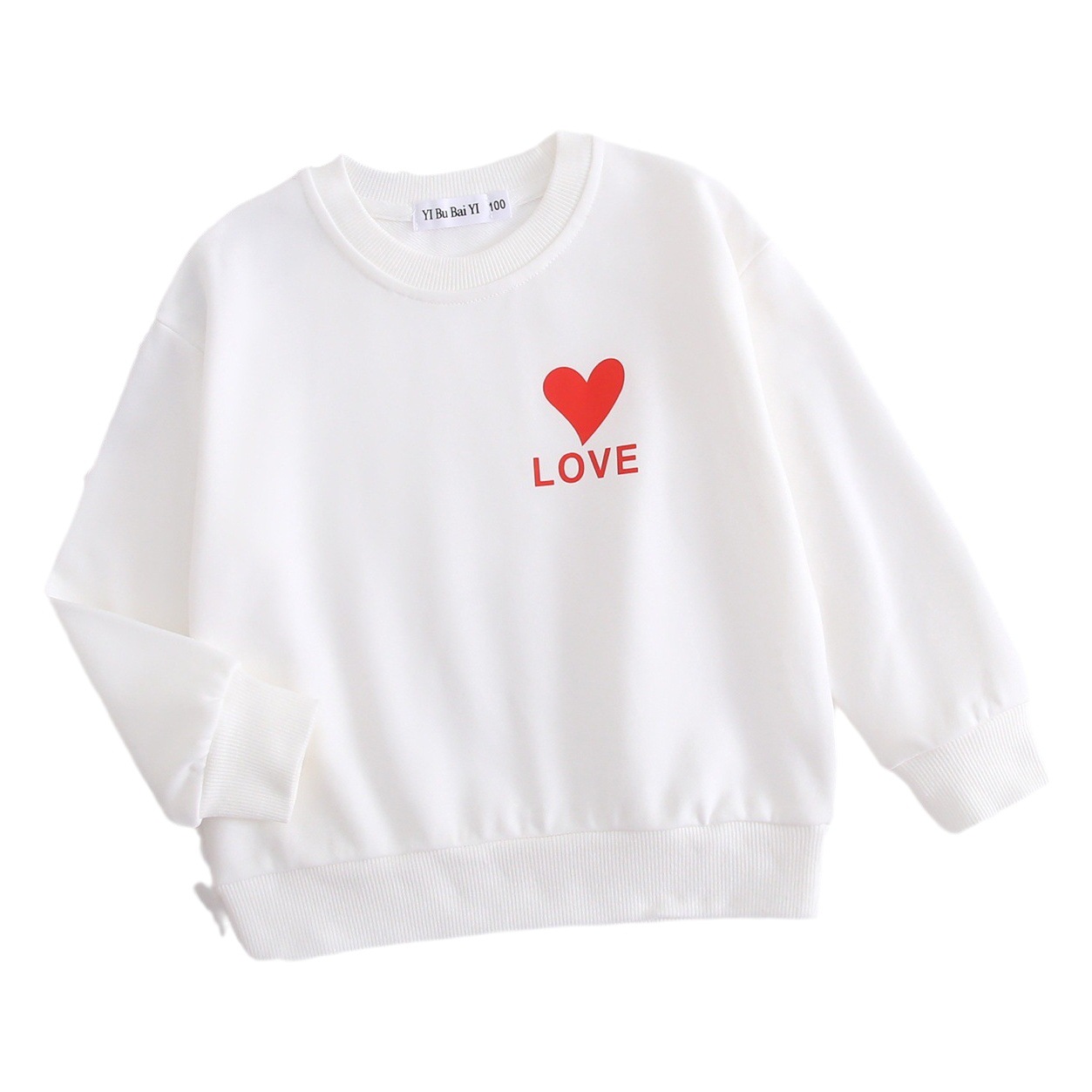 2023 nuevo suéter de algodón AMOR corazón estampado simple ropa de padre-hijo rojo festivo madre-hija Bebé Ropa familiar