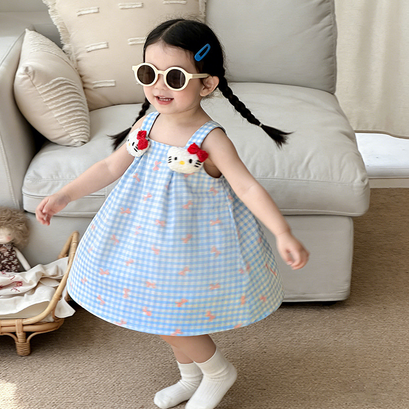 Summer cotton dress with bow