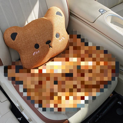 Seat cushion, seat cover – Seasons, Cartoon Chunma Seat Cover - a-little-bear-brown-pillow