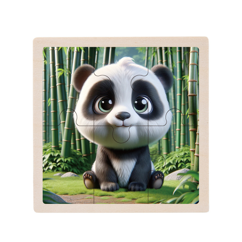 Cpc ce niños pequeños seis piezas de madera lindo animal divertido rompecabezas 3D simple y fácil de usar rompecabezas juguetes de educación temprana al por mayor