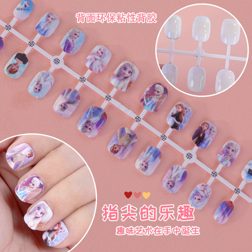 Disney Children's Nail Polish Frozen Princess Elsa Cartoon Nail Sticker Set Girls Nail Art Toy