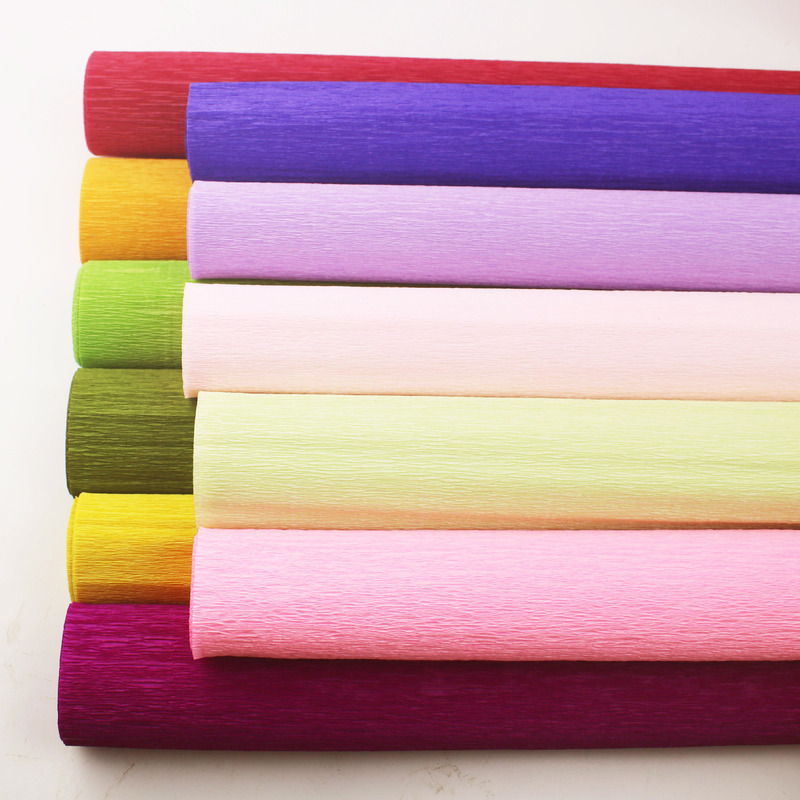 Wholesale color crepe paper thickened Hemming paper flower packaging handmade diy FLORAL making material pleated paper Wholesale color crepe paper thickened Hemming paper flower packaging handmade diy FLORAL making material pleated paper