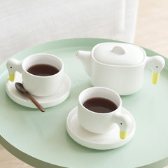 日本式アヒル朝食カップセットかわいいクリエイティブボウルティーポット水カップ日本ins牛乳ネット赤コーヒー
