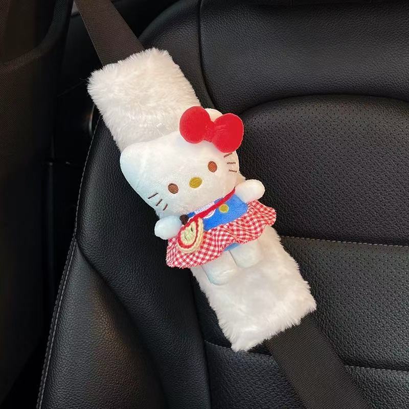 Hello Kitty car seatbelt shoulder pad cute women's anti-chafing clothing couple's pair of seatbelt decorations