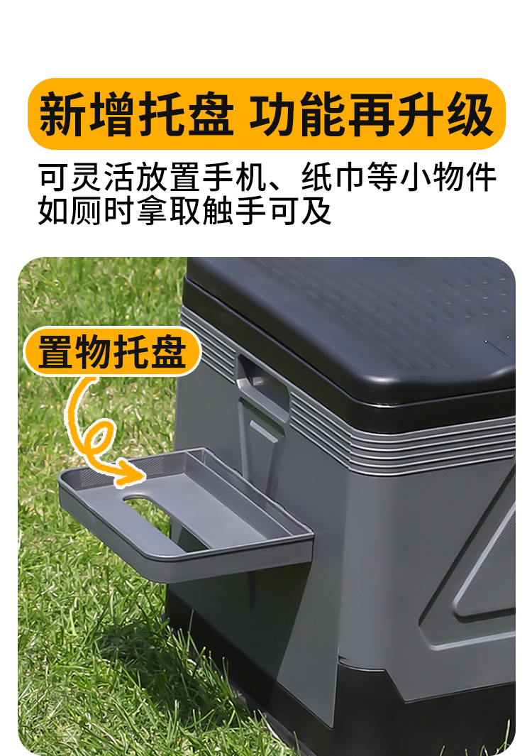 [in stock Wholesale] Outdoor Toilet Foldable Camping Toilet Portable Toilet Self-driving Emergency Toilet