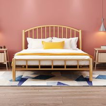 环保加厚不锈钢床1.5m1.8米双人床1.2米单人现代简约铁艺床钢架床