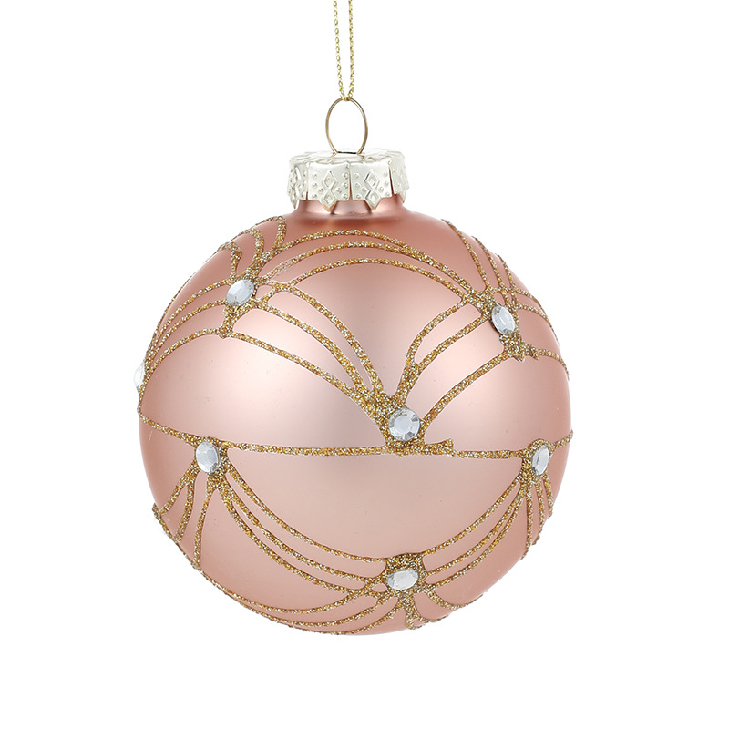 Bola de vidrio de color de 8cm esparciendo bolas colgantes en polvo decoración del árbol de Navidad decoración del colgante de bola hueca disposición del Festival