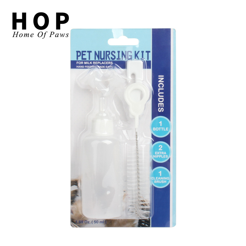 Set de biberones para alimentar perros y gatos, dispositivo universal para alimentar gatitos y cachorros, tetina de silicona con cepillo para biberones, biberones al por mayor