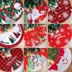 クロスボーダークリスマスデコレーションプリントツリースカートクリスマスパーティーツリー底装飾エプロン絶妙なプリントツリーパッドツリーエプロン