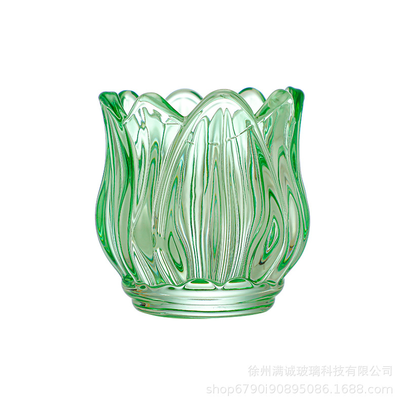 Transfronterizos de alta gama tulipanos candelabro de vidrio aromático lámpara de atmósfera accesorios de boda ornamentos de cena a la luz de velas accesorios de disparo