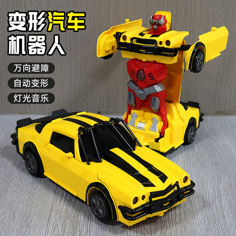 Nueva eléctrico fresco pequeña deformación avispa coche universal música luz deformación robot Racing juguete de los niños