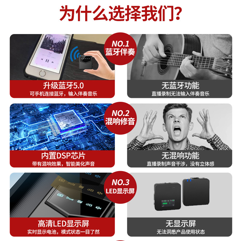 无线领夹麦克风直播户外vlog录制麦克风短视频采访领夹麦克风批发