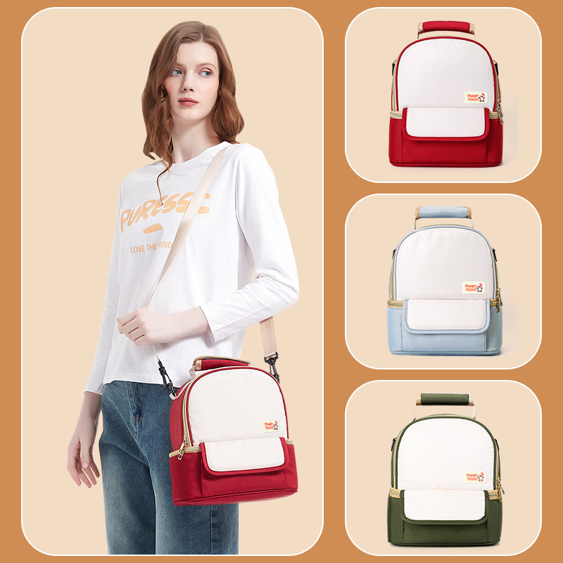 Multifunctional insulated back milk bag, double-layered bottle-preserving breast milk storage bag, refrigerated lunch bag for office workers with meals