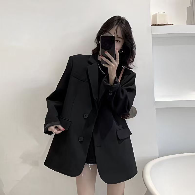2025春秋黑色小西装外套女韩版英伦风网红设计感西服女装女士气质|undefined