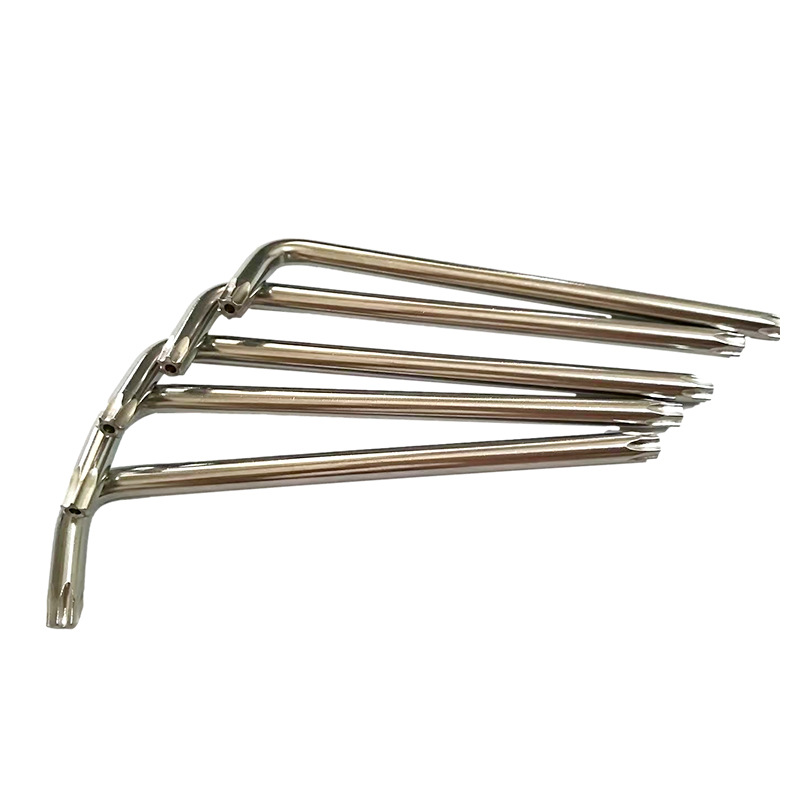 Plum blossom rice anti-theft wrench T10-T55 CRV six-flower star dual-purpose double-head L-shaped wrench in the middle hole