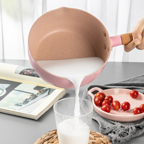 Japanese-style snow flat pot, medical rice stone milk pot, non-stick pot, induction cooker, soup pot, baby food supplement pot, household instant noodles small cooking pot