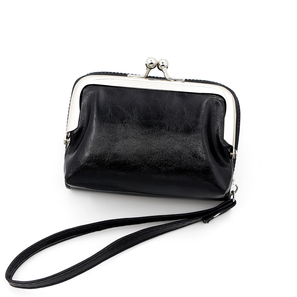 Kingdushi nueva moda bolso de tarjeta de cambio bolso de mujer transfronterizo con hebilla monedero con cremallera de 4 pulgadas bolso de mano