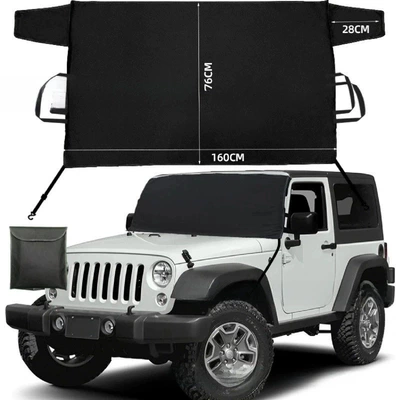 600D Oxford cloth car snow cover, Car snow shield - 600d-oxford-fabric-front-cover-two-door-jeep-16016076cm