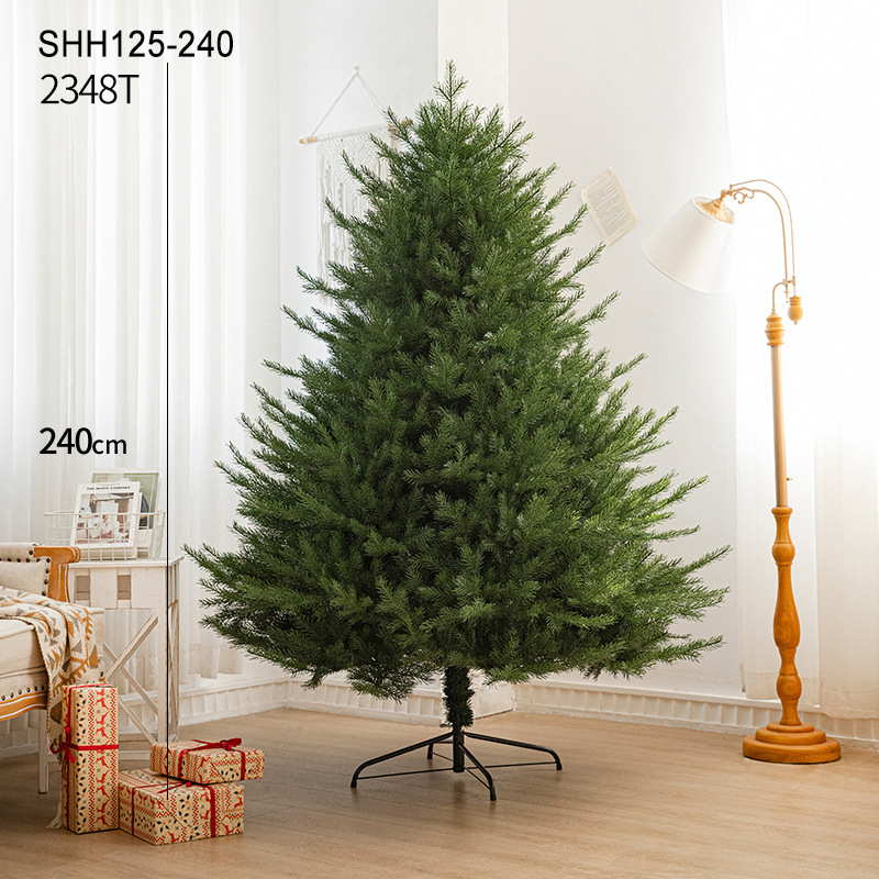 Hoja de PE puro lujoso cifrado luminoso árbol de Navidad conjunto de decoración de sala de estar casera decoración de gran tamaño decoración de piso