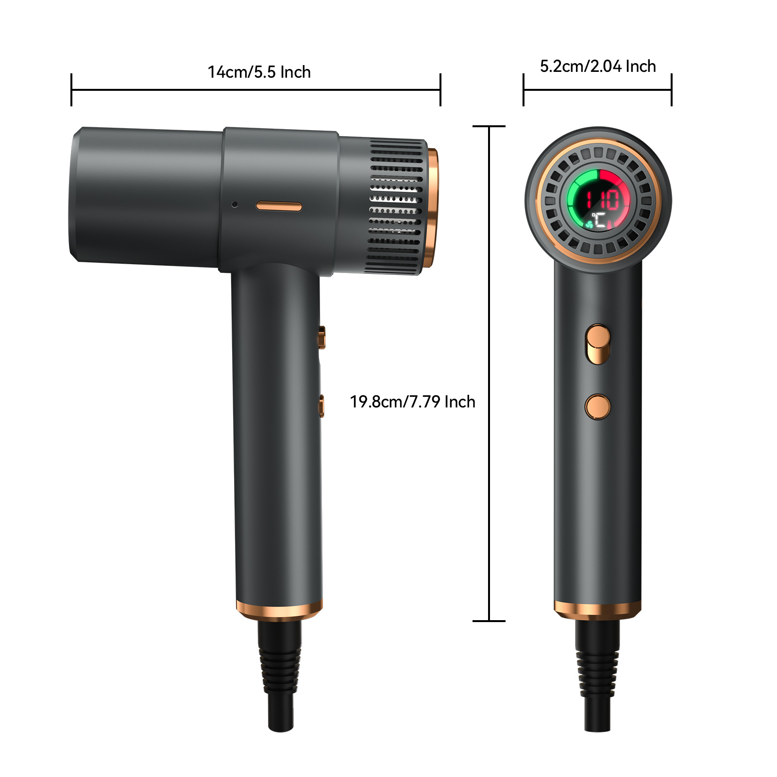 Secador de Pelo de Alta Velocidad Sin Escobillas, Material PC, Iones Negativos, para Peluquería