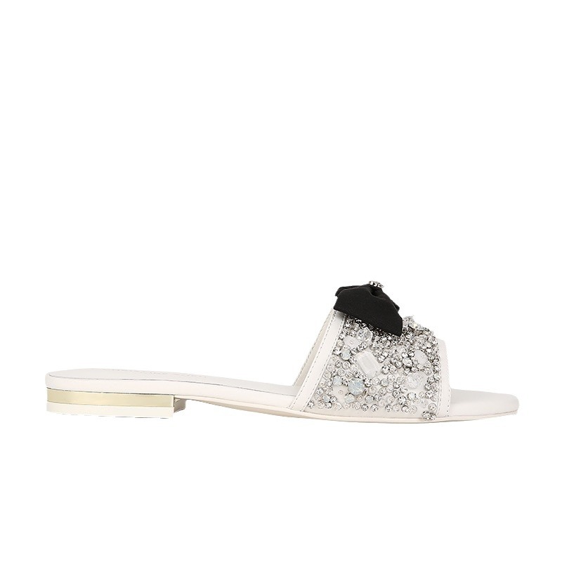 Schaffell Edition ~ Echtes Leder Schleife Wasser Diamant C Duftenden Stil Ein Wort Für Damen Sommer Oberbekleidung, Französisch Kleine_voghion.com
