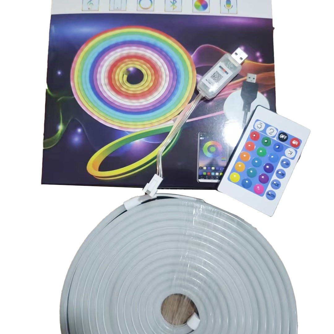 5V ilusión de color música LED color completo pony de neón flexible interfaz USB Bluetooth APP música barra de luz modelado DIY
